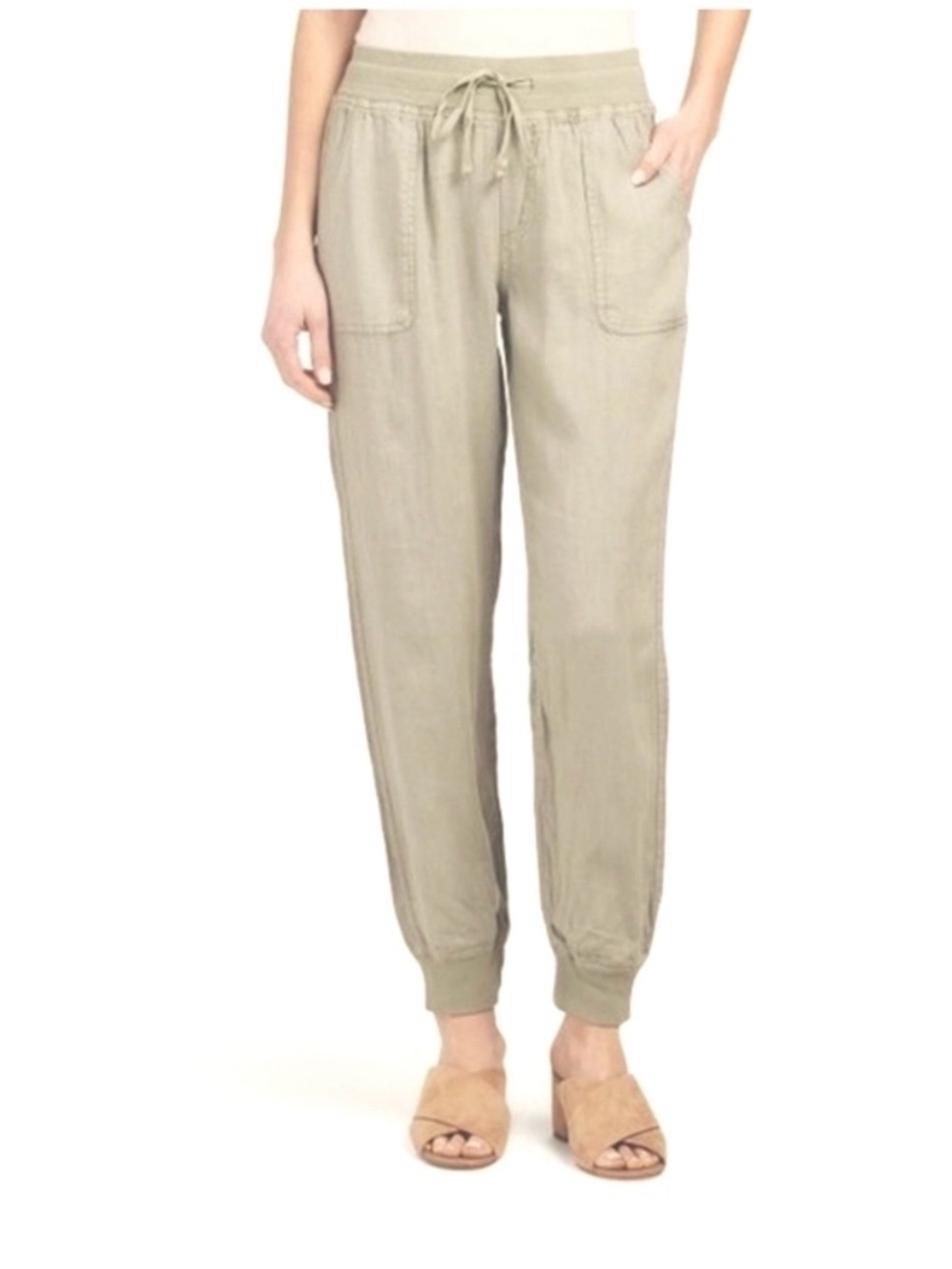 C&C California Linen Jogger Pants - Olive